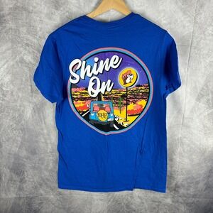 Buc-ee's Shine On Blue Graphic T-Shirt Mens Medium Beaver Desert Jeep Road Trip